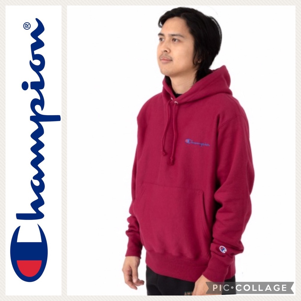 Champion Reverse Weave Script Logo Pullover Hoodi… - image 1